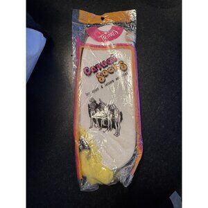 NIP Pom Pom Ankle Foot Socks 1 Pair White & Yellow Vintage 1970s' Sealed 9-11